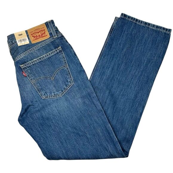 Levi's Women's 27 Low Pro Straight Jeans Blue Distressed Ripped Knees Mid Rise - Picture 1 of 11